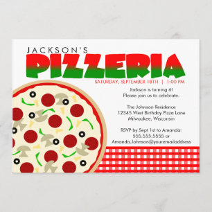 Convite para Festa de Pizza na Pizzaria