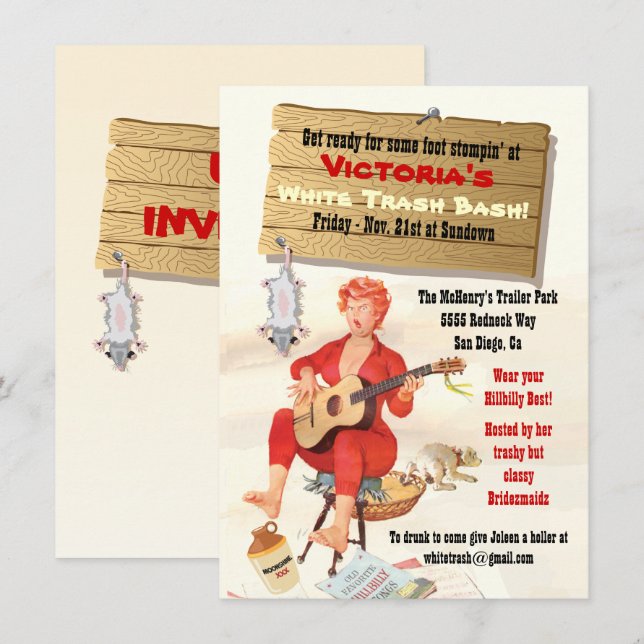 Convite para Festa de Pobre Branco (Frente/Verso)