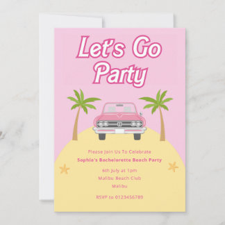 Convite para Festa de Praia em Malibu