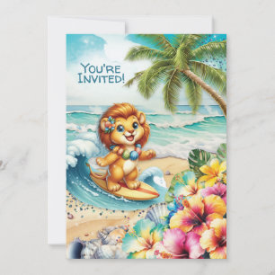 Convite para Festa de Praia para Crianças