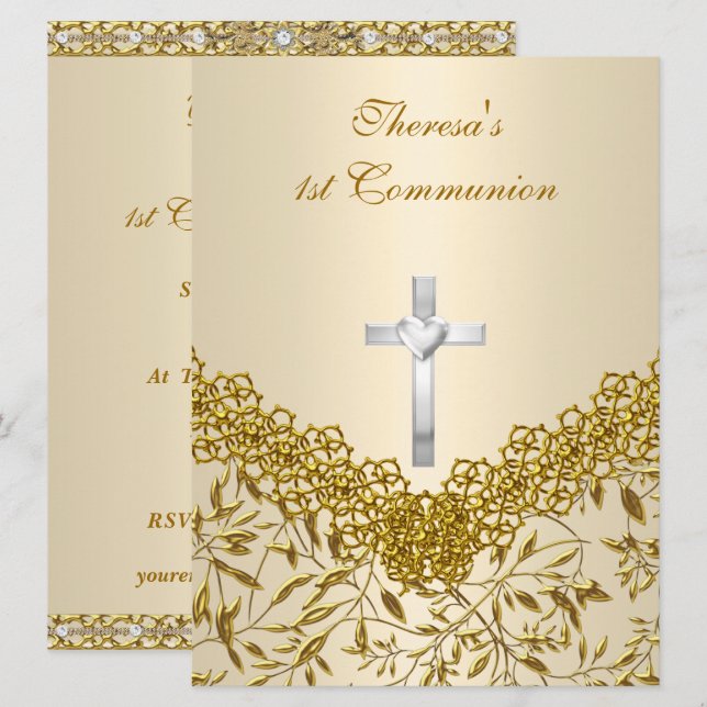 Convite para Festa de Primeira Comunhão (Frente/Verso)