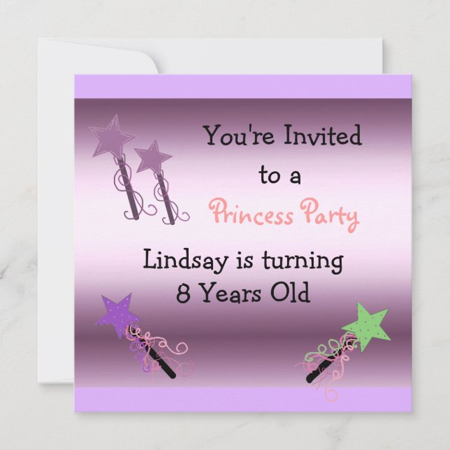 Convite para Festa de Princesa (Frente)