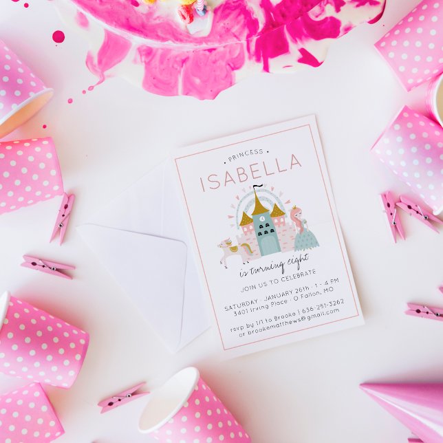 Convite para Festa de Princesa de Conto de Fadas (Criador carregado)