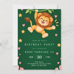 Convite para Festa de Safari na Selva Verde