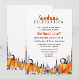Convite para Festa de Samhain Outono Abóboras & Ve