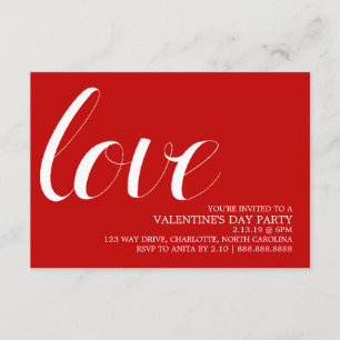 Convite para Festa de São Valentim Mod Pen Love