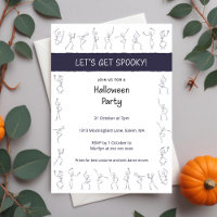 Convite para festa de Skeleton Dance Halloween - b
