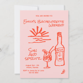 Convite para Festa de Solteira ao Sol e Spritz