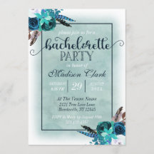 Convite para Festa de solteira Azul de Aqua & Mari