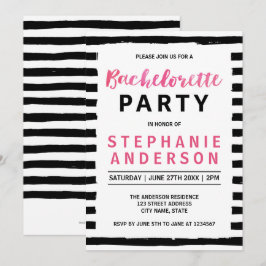 Convite para Festa de solteira Chic Black & White