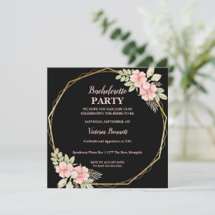 Convite para Festa de solteira Chic Floral Wreath