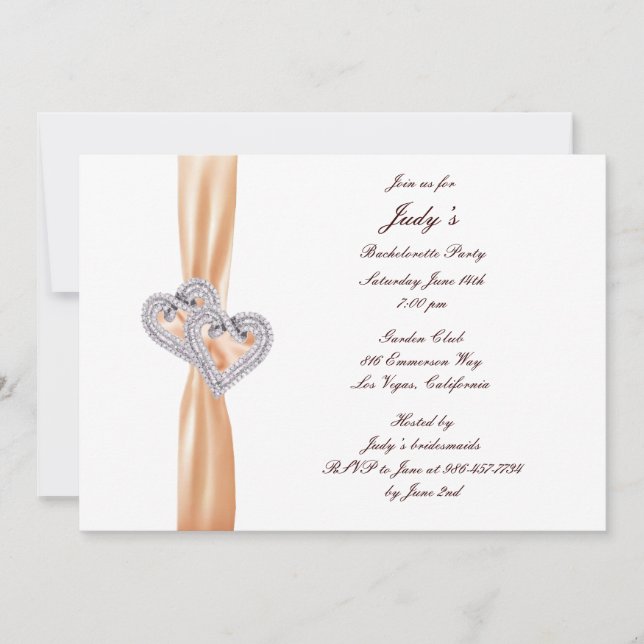 Convite para Festa de solteira de Corações Tangeri (Frente)