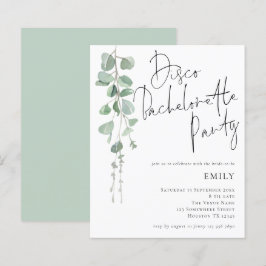 Convite para Festa de solteira de Disco Eucalyptus