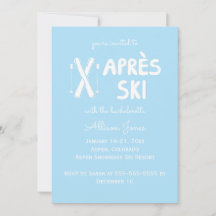 Convite para Festa de solteira de Esqui Blue Apres