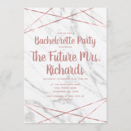 Convite para Festa de solteira de Geo Marble Branc