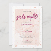 Convite para Festa de solteira de Glam Rosa
