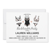 Convite para Festa de solteira de lingerie