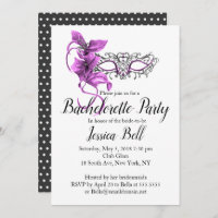 Convite para Festa de solteira de Máscara Veneza