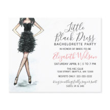 Convite para Festa de solteira de Vestido Preto de