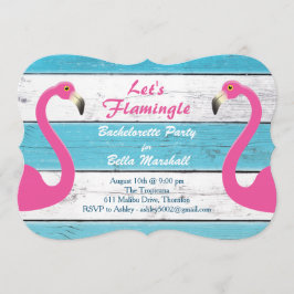 Convite para Festa de solteira Flamingo Azul e Bra
