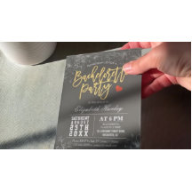 Convite para Festa de solteira Floral Dourada e Pr