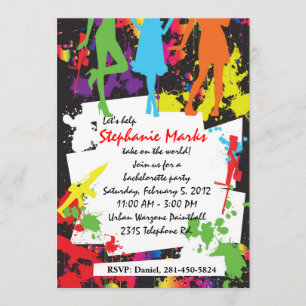 Convite para festa de solteira Paintball