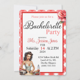 Convite para Festa de solteira Pinup Rosa Retroati