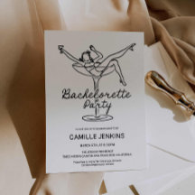 Convite para Festa de solteira Retroativa Desenhad
