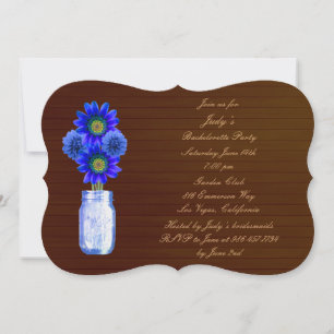Convite para Festa de solteira Rustic Blue Mason J