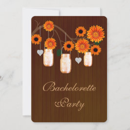 Convite para Festa de solteira Rustic Orange Mason