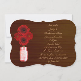 Convite para Festa de solteira Rustic Red Mason Ja