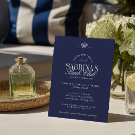 Convite para Festa de solteira Tênis marinho Azul