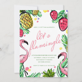 Convite para Festa de solteira Tropical Flamingle 