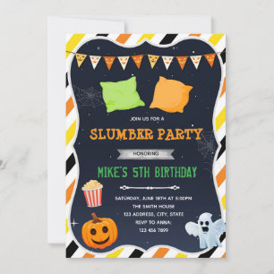 convite para festa de sono do Halloween