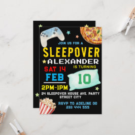 Convite para Festa de Sono Noturno de Meninos