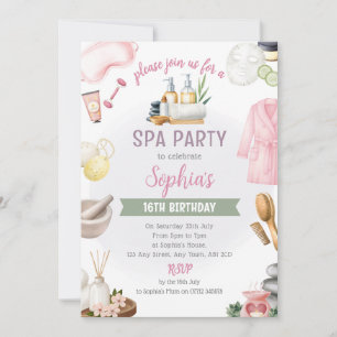 Convite para Festa de Spa, Relaxamento Natural e R
