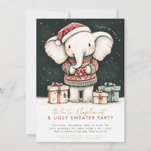 Convite para Festa de Suéter Feio do Elefante Bran