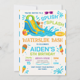 Convite para Festa de Toboágua, Toboágua Editável