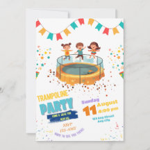 Convite para Festa de Trampolim, Festa de Pular e