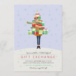 Convite para festa de troca de presentes White Ele