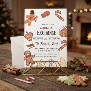 Convite para Festa de Trocas de Biscoitos de Natal