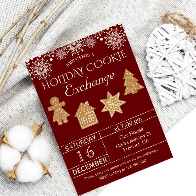 Convite para Festa de Trocas de Biscoitos de Natal (Criador carregado)
