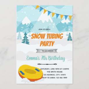 Convite para festa de tubing de inverno