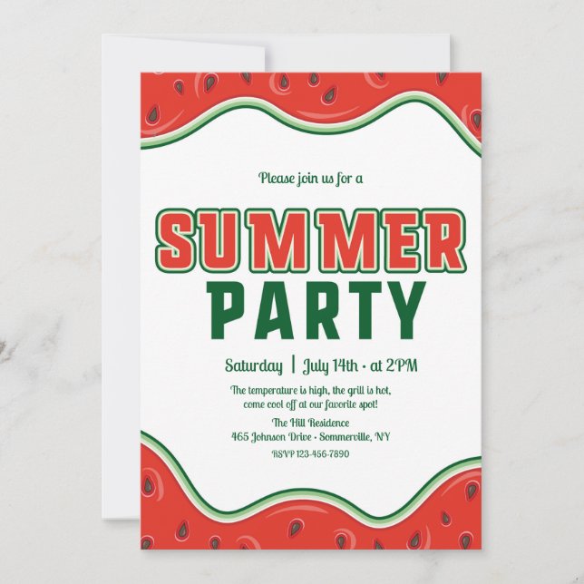 Convite para Festa de Verão (Frente)