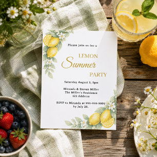 Convite para festa de verão com limão no jardim
