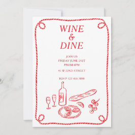 Convite para Festa de Verão de Vinho e Jantar