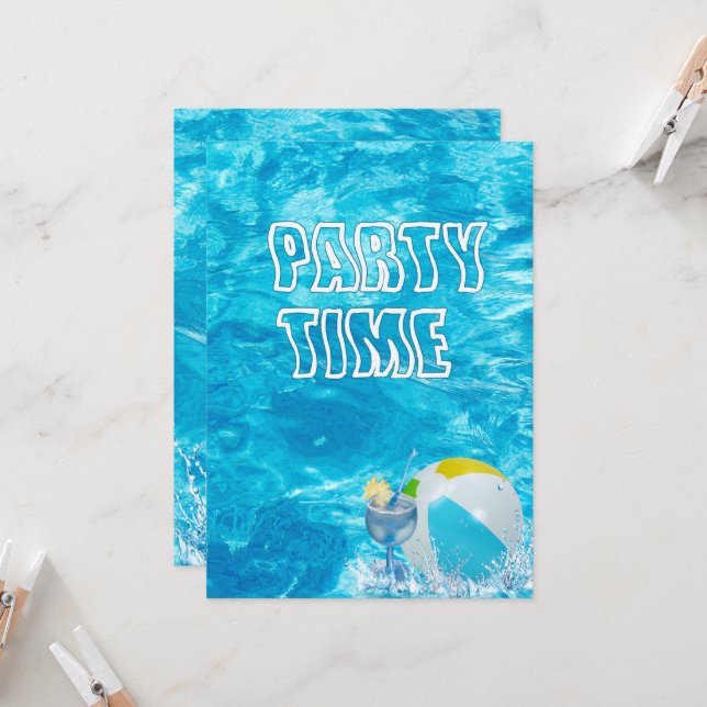 Convite para Festa de Verão na Piscina (Frente/Verso In Situ)