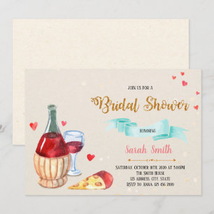 Convite para festa de vinho e queijo