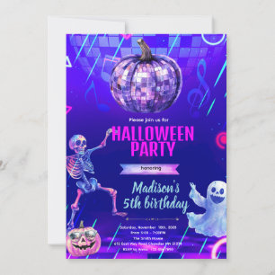 convite para festa disco de halloween