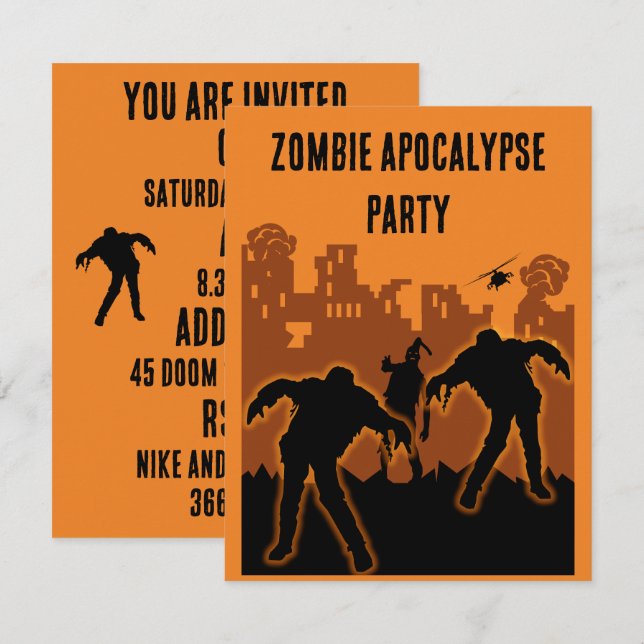 Convite para Festa do Apocalipse Zumbi (Frente/Verso)